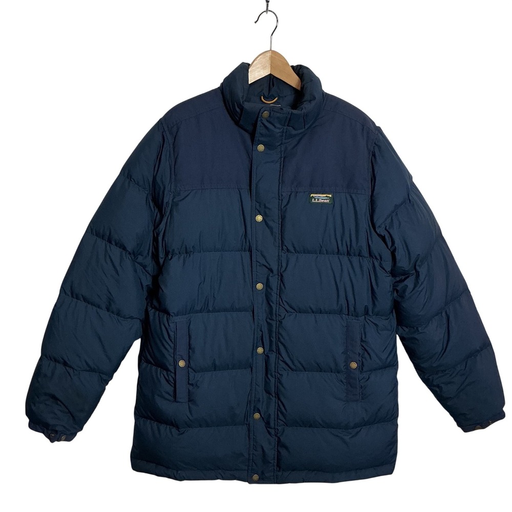 LL Bean Large Navy Mountain Classic 650-fill DownTek Water-Repellent Down Parka